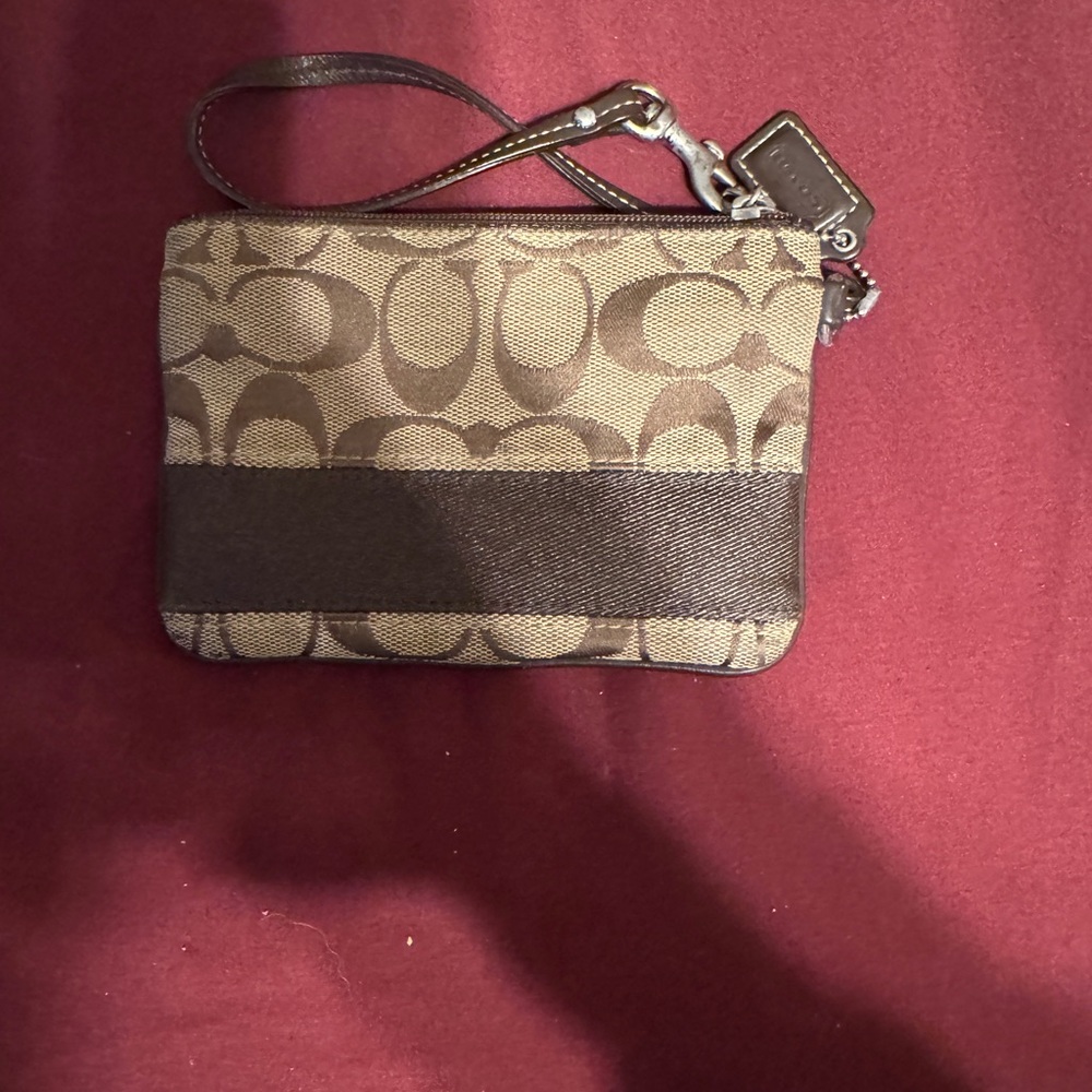 Coach Brown Wristlet
